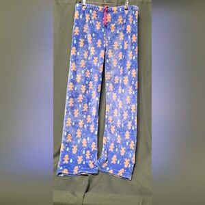 Women's adult small purple/blue Gingerbread pajama pants, size S